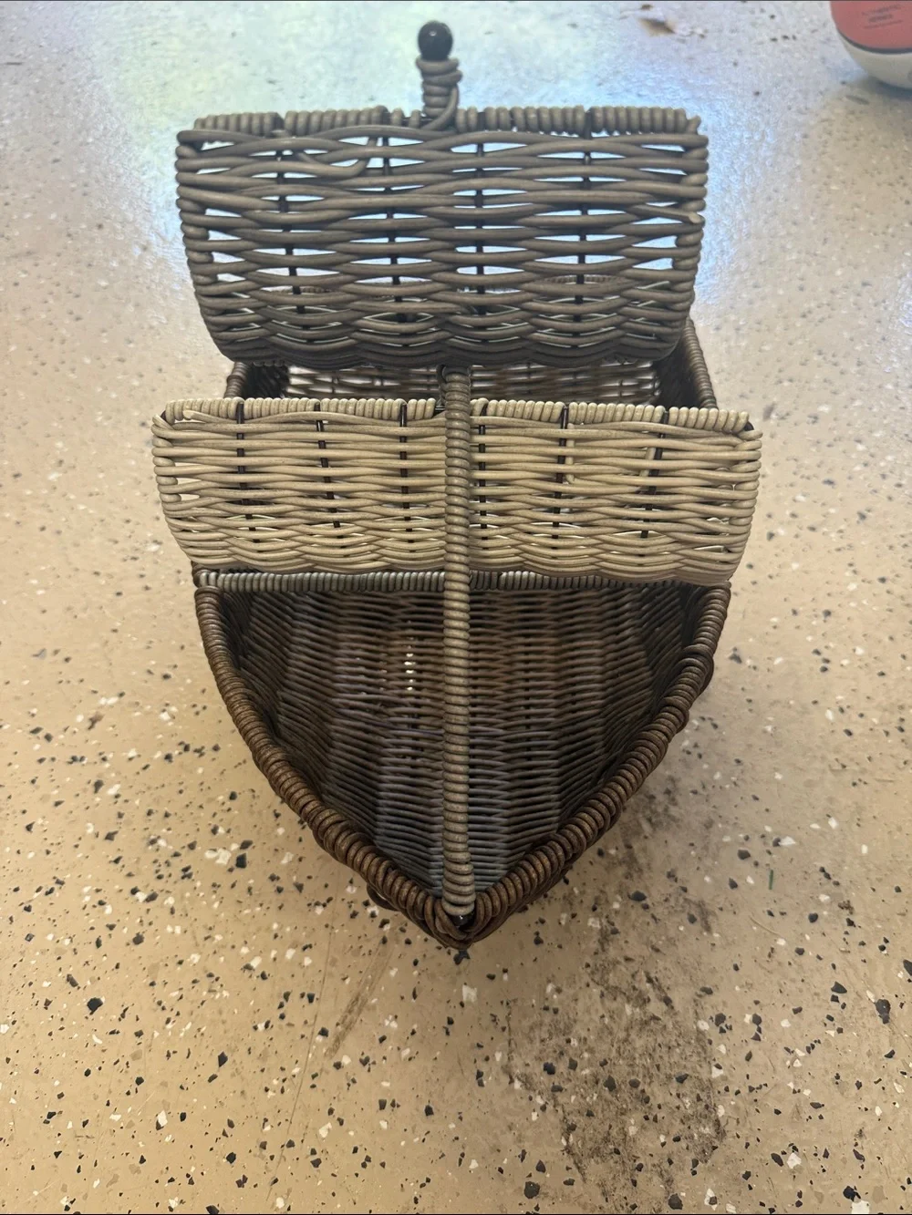 Wicker Fish-Shaped & Boat Basket Set - Gray and Brown
